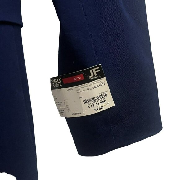 JF  Ferrar Men Suit Slim Navy Blue 360 4-Way  Stretch Winkle Resistan L 42/44 - Picture 8 of 9